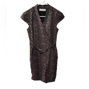 MM Lafleur Women’s Cap Sleeve Sheath Dress Black Multi Size 4